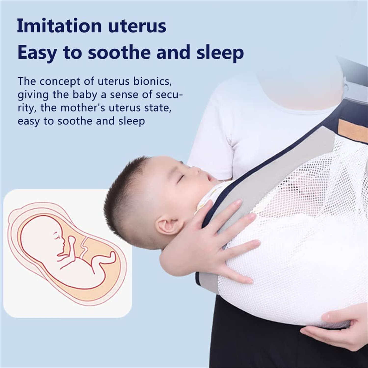 Baby Carrier, Ergonomic Baby Strap one Shoulder Labor-Saving Polyester Baby Half Wrapped Slin