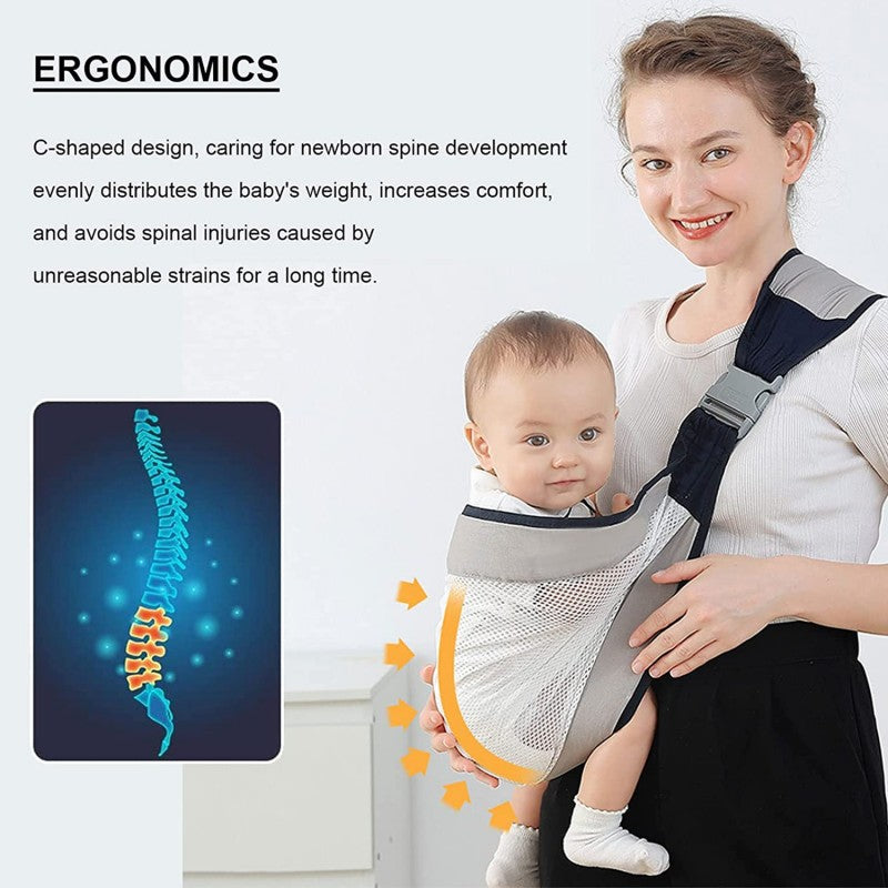 Baby Carrier, Ergonomic Baby Strap one Shoulder Labor-Saving Polyester Baby Half Wrapped Slin