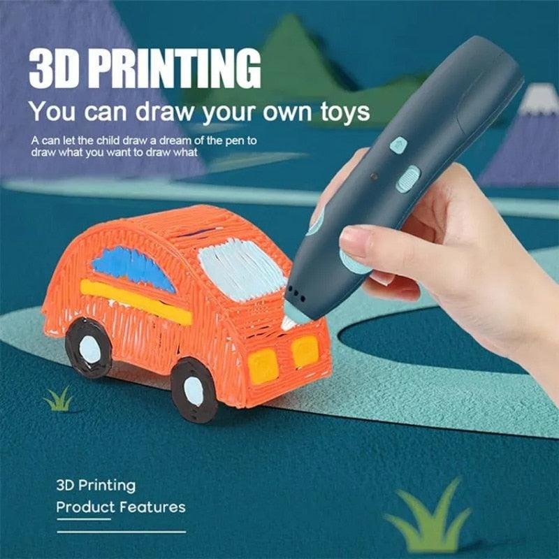 3D Pen for 3D Printing Drawing Pen USB 3D pen plus with safe filament Creative Learning for Children Kids